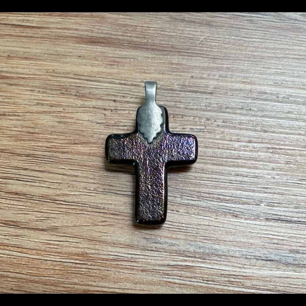 Handmade Glass Cross -  FREE with purchase! (See details) - Picture 3 of 3